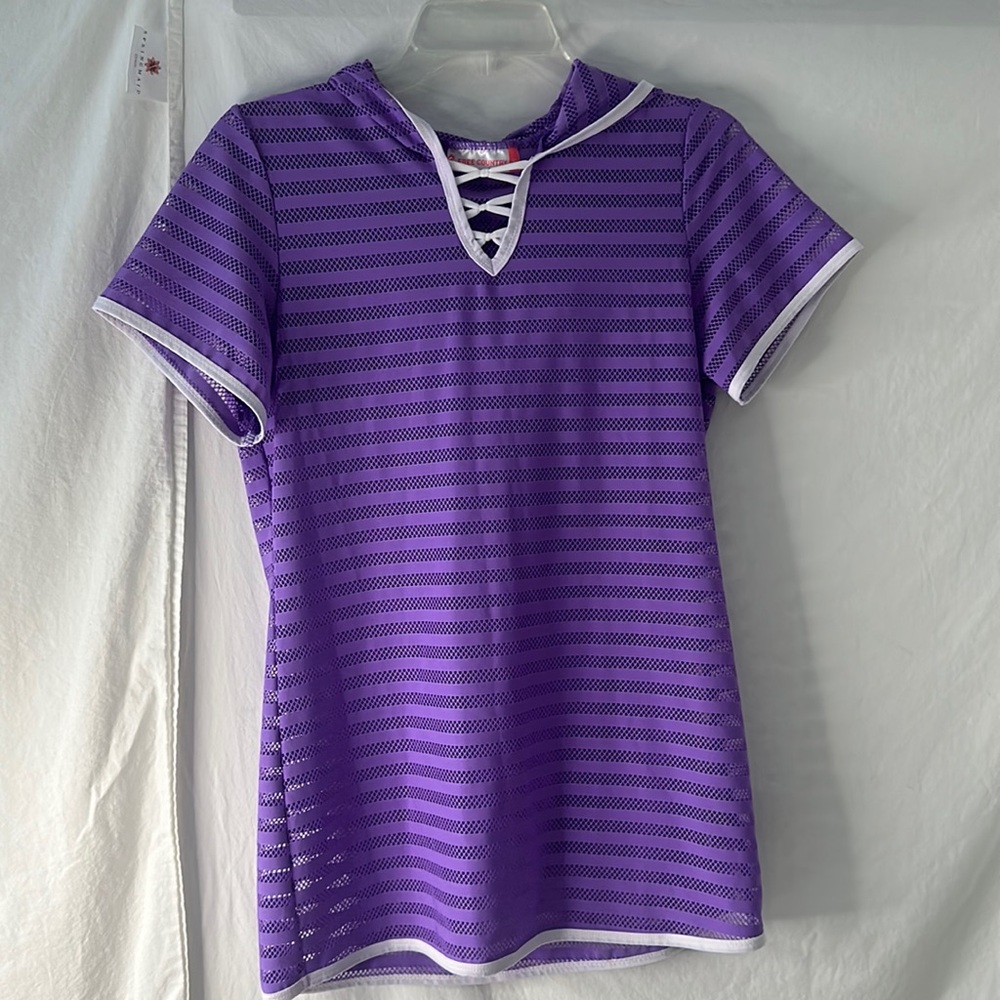 Girls, purple son cover up size 16